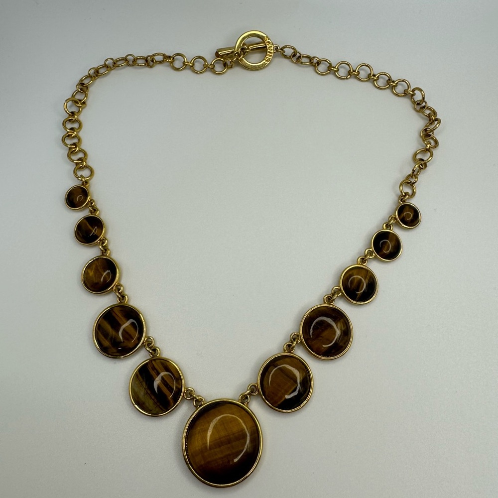 Chaps Graduated Tiger's Eye Statement Necklace - image 3